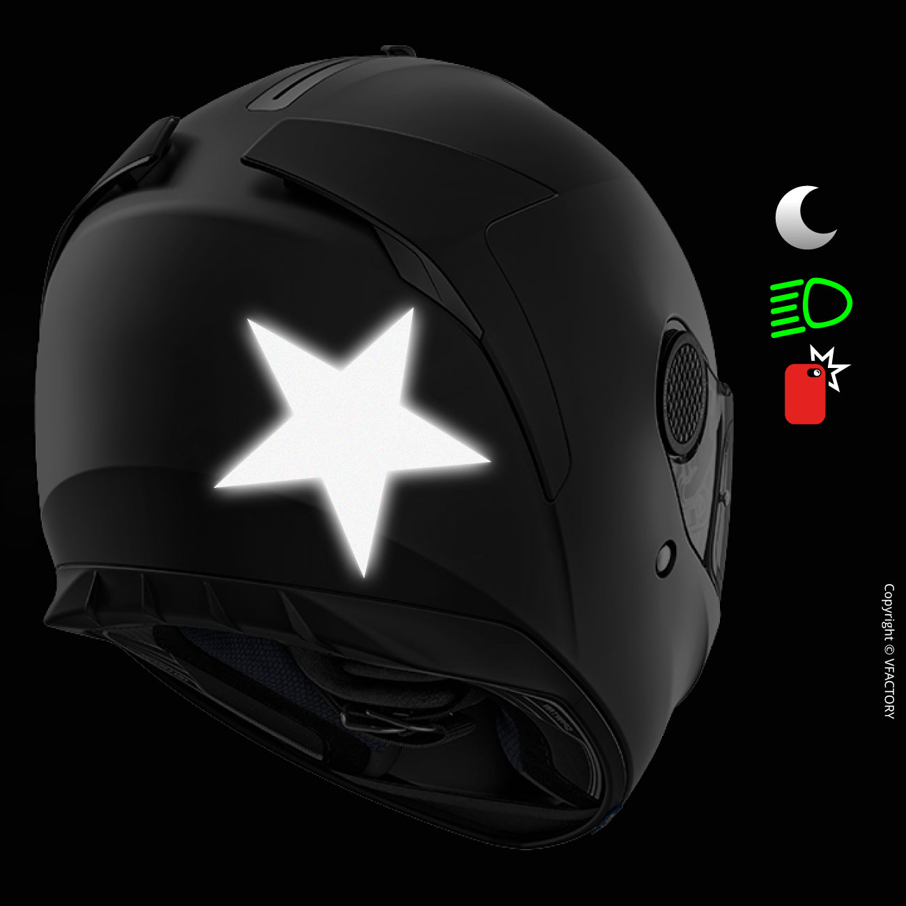 REFLECTIVE STAR™ - Sticker moto étoile réfléchissant 3M™ VFLUO 🇫🇷