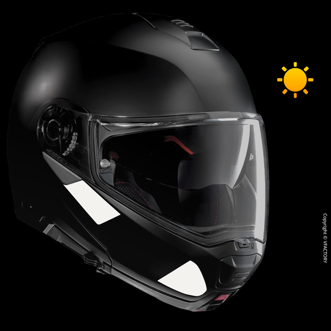 Kit 4 Stickers Réfléchissants Repositionnables Pour Casque Nolan N120-1 - Technologie 3M, Conforme Norme ECE 104, Made In France
