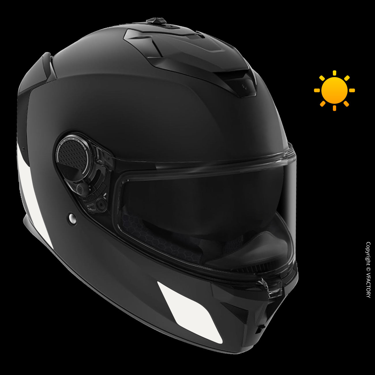 Stickers réfléchissants noirs pour tous les casques moto Scorpion Exo