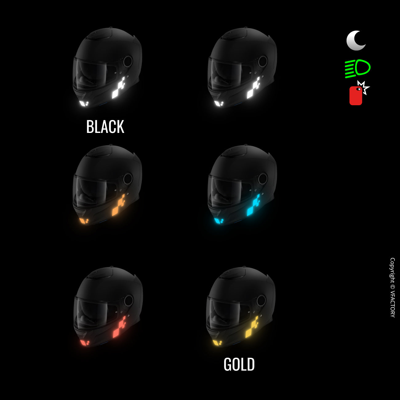 BLACK STANDARD™ 🇫🇷 Stickers réfléchissants homologués noirs