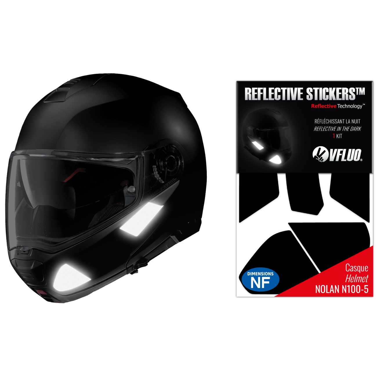 NOLAN N100-5 3M helmet approved reflective stickers Black