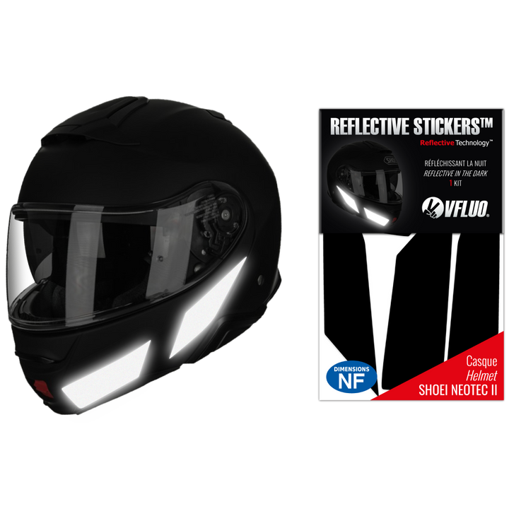 SHOEI NEOTEC II 3M helmet approved reflective stickers Black