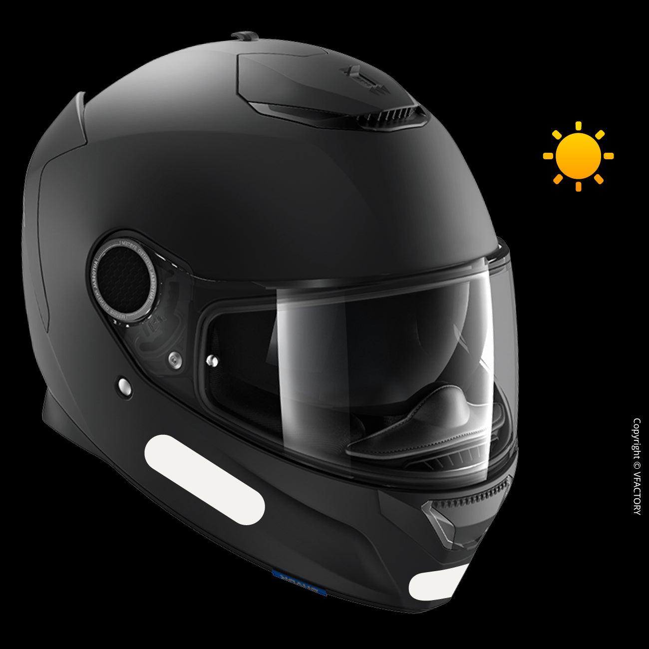 Autocollant casque moto visière perforée bouclier teinté , décalcomanie ,  protecteur de verre -  France