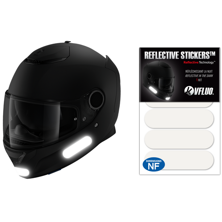 Kit 4 Bandes Stickers Standard Rétro Réfléchissants Casque Moto REFLECTIVE BLANC | EBay